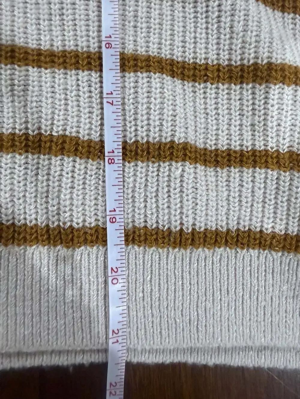Garnet Hill Wool Linen Striped Puff Sleeve Mock Neck Sweater Medium Cozy - Picture 7 of 7
